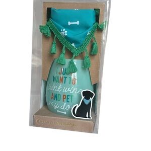 Wine Glass & Dog Bandana Set